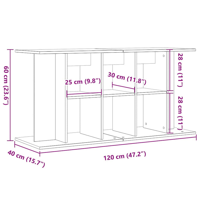 Suport pentru acvariu, lemn vechi, 120x40x60 cm, lemn prelucrat - WALTI WALTI