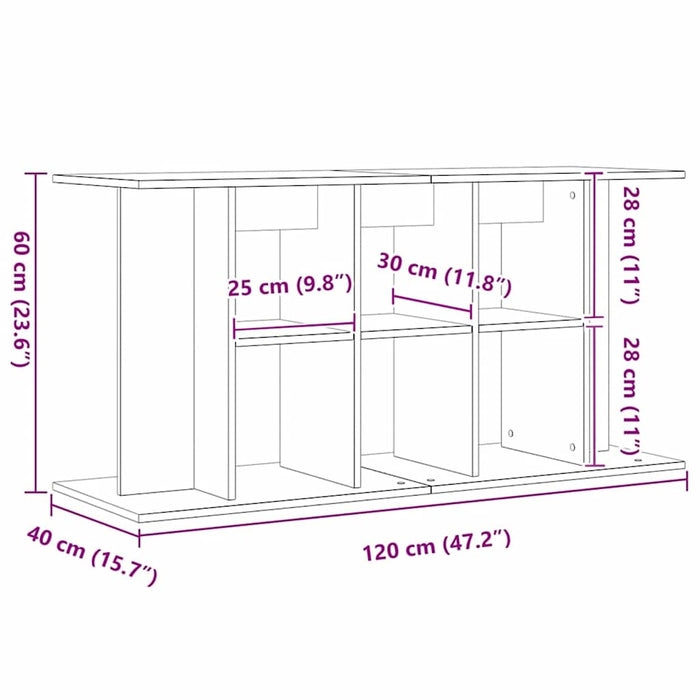 Suport pentru acvariu, stejar artizanal, 120x40x60 cm, lemn stratificat WALTI