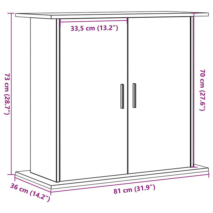 Suport pentru acvariu, lemn vechi, 81x36x73 cm, lemn prelucrat - WALTI WALTI