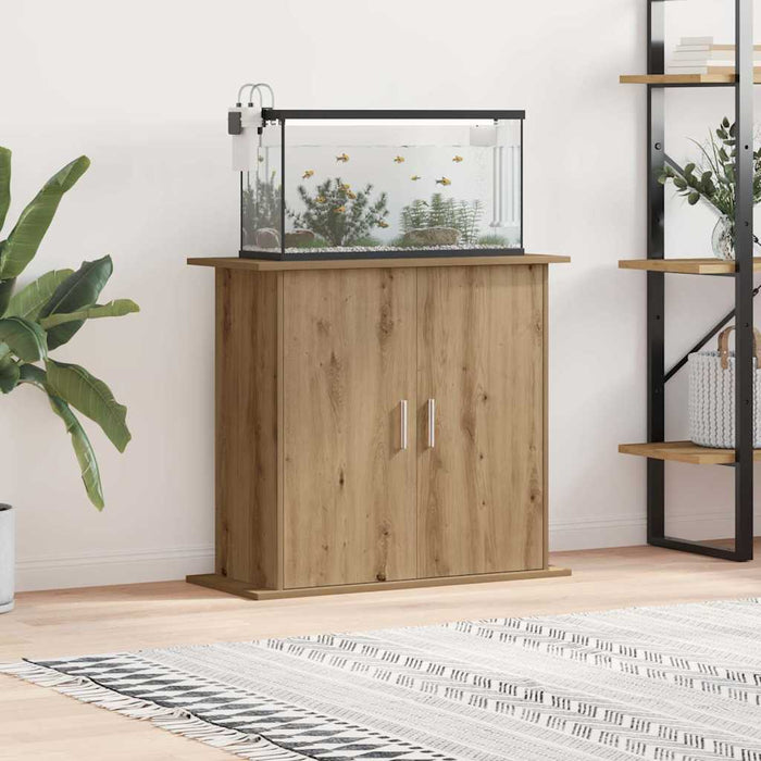 Suport pentru acvariu, stejar artizanal, 81x36x73 cm, lemn stratificat WALTI