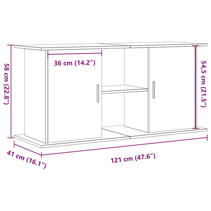 Suport pentru acvariu, lemn vechi, 121x41x58 cm, lemn prelucrat - WALTI WALTI