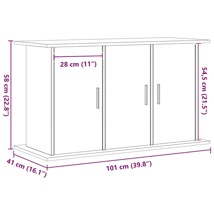Suport pentru acvariu, stejar artizanal, 101x41x58 cm, lemn stratificat WALTI