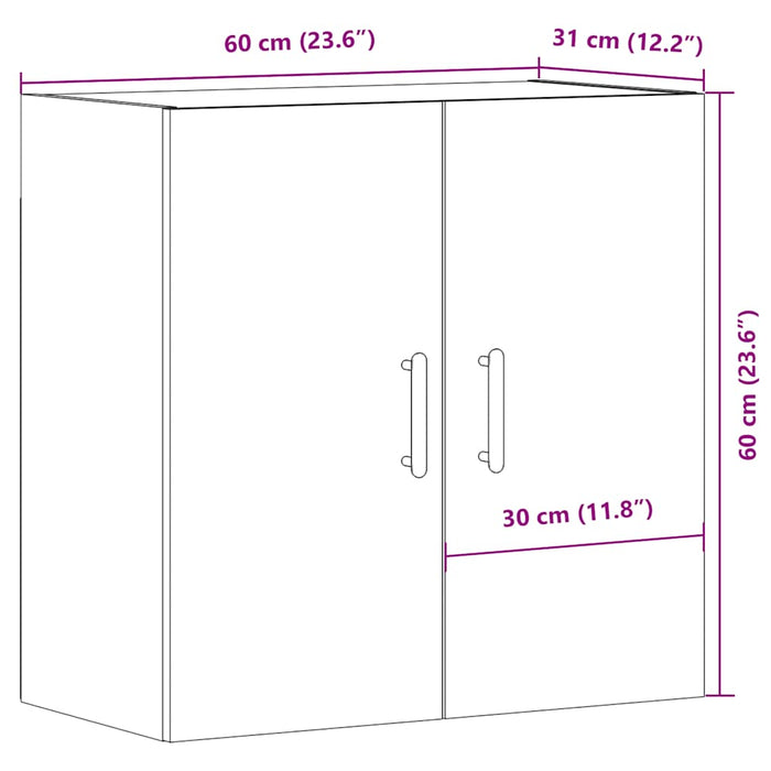 Dulap de perete, lemn învechit, 60x31x60 cm, lemn prelucrat WALTI