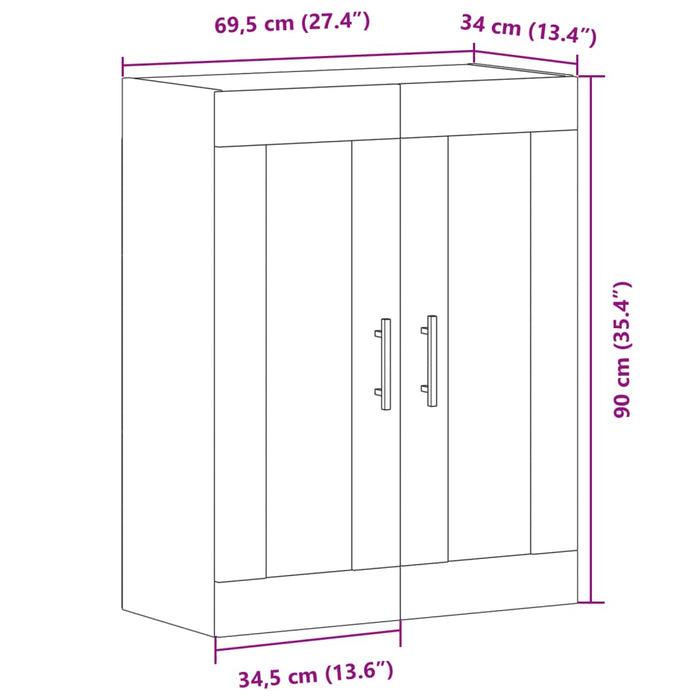 Dulap montat pe perete lemn vechi 69,5x34x90 cm lemn prelucrat - WALTI WALTI