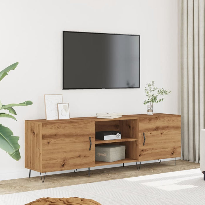 Dulap TV, stejar artizanal, 150x30x50 cm, lemn prelucrat - WALTI WALTI