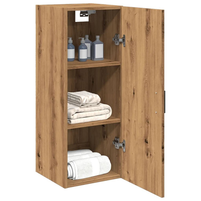 Dulap pe perete stejar artizanal, 34,5x34x90 cm, lemn prelucrat - WALTI WALTI