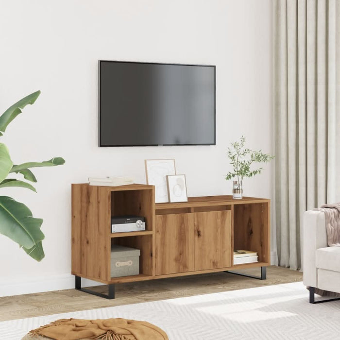 Comodă TV, stejar artizanal, 100x35x55 cm, lemn prelucrat - WALTI WALTI