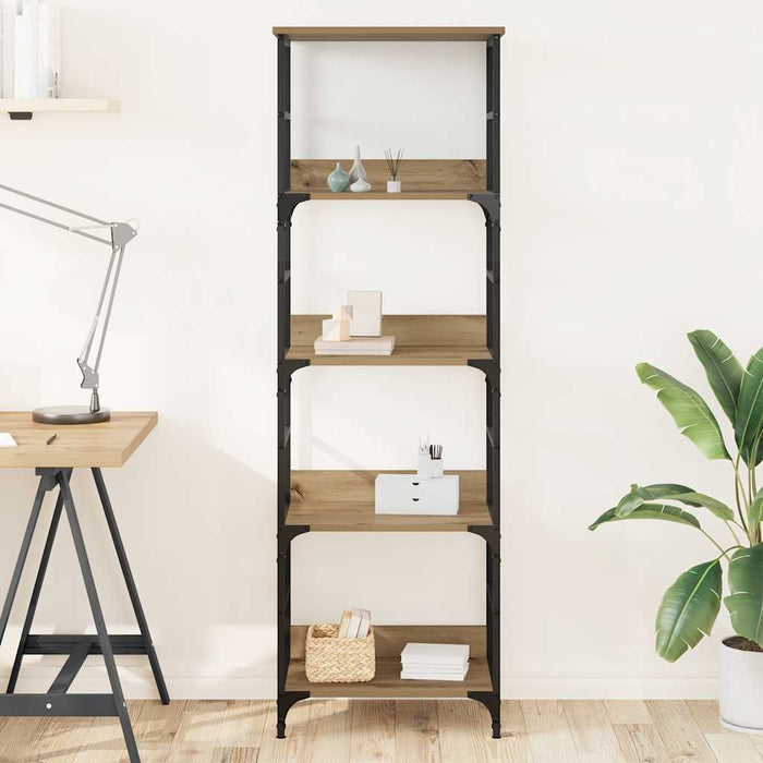 Bibliotecă, stejar artizanal, 50x33x153 cm, lemn prelucrat - WALTI WALTI