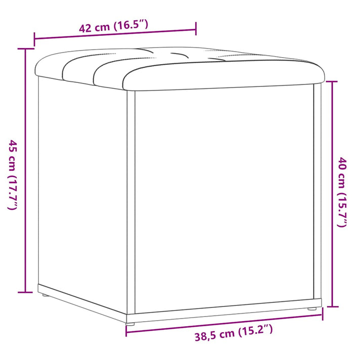 Bancă de depozitare din lemn vechi 42x42x45 cm lemn prelucrat - WALTI WALTI