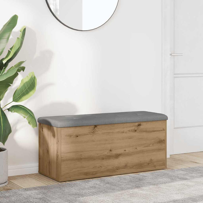 Bancă de depozitare, stejar artizanal, 102x42x45 cm, lemn stratificat - WALTI WALTI