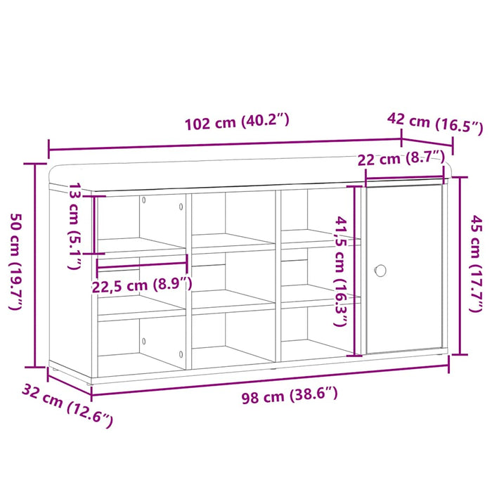 Bancă de pantofi,lemn vechi, 102x32x50 cm, lemn prelucrat WALTI