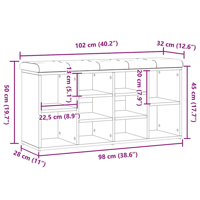 Bancă de pantofi stejar artizanal 102x32x50 cm lemn prelucrat WALTI