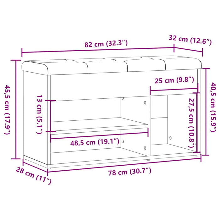 Banchetă pantofar, lemn vechi, 82x32x45,5 cm, lemn prelucrat WALTI