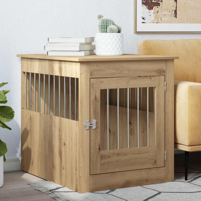 Ladă pentru câini, Stejar artizanal 64,5x80x71 cm lemn compozit - WALTI WALTI