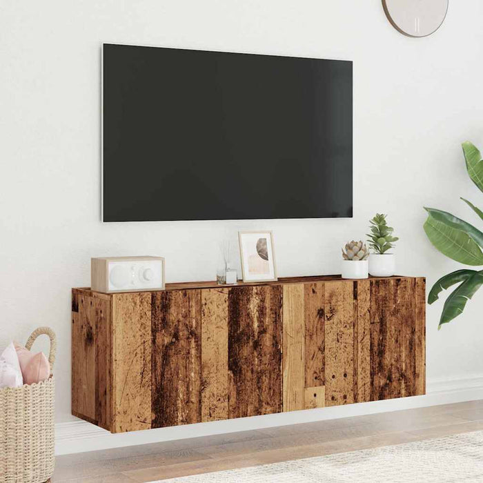 Comodă TV de perete, 2 buc. lemn vechi, 60x30x41 cm - WALTI WALTI