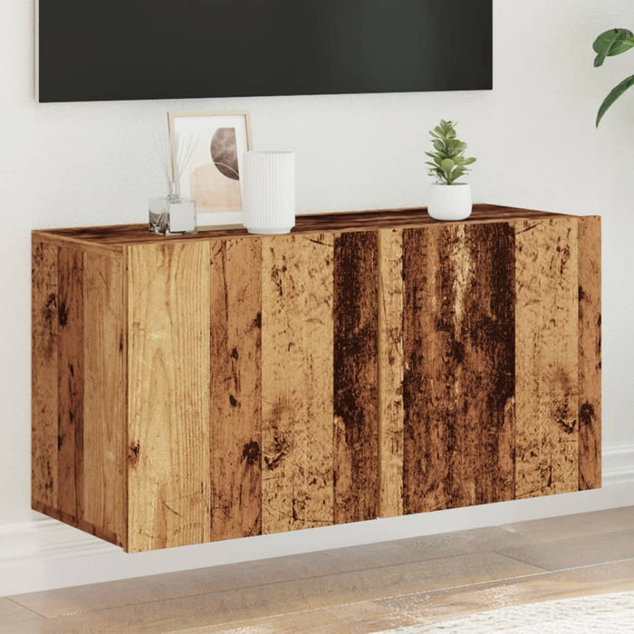 Comodă TV de perete, lemn vechi, 80x30x41 cm - WALTI WALTI