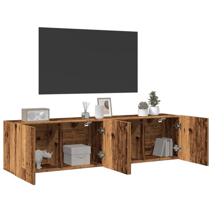 Comodă TV de perete, 2 buc. lemn vechi, 80x30x41 cm - WALTI WALTI