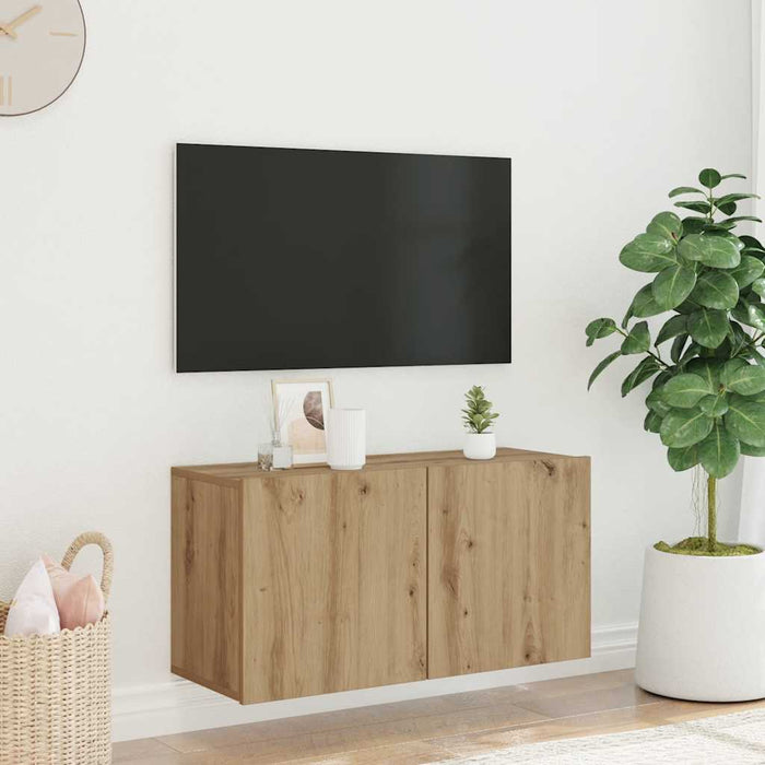 Comodă TV de perete, stejar artizanal, 80x30x41 cm - WALTI WALTI