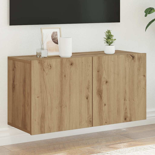 Comodă TV de perete, stejar artizanal, 80x30x41 cm - WALTI WALTI