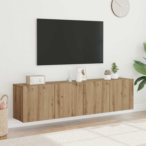 Comodă TV de perete, 2 buc. stejar artizanal, 80x30x41 cm - WALTI WALTI