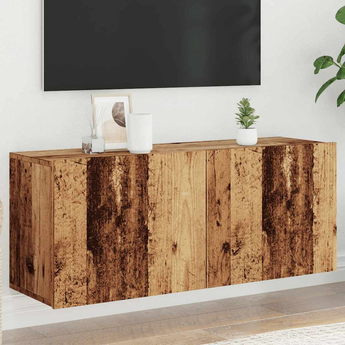 Comodă TV de perete, lemn vechi, 100x30x41 cm - WALTI WALTI