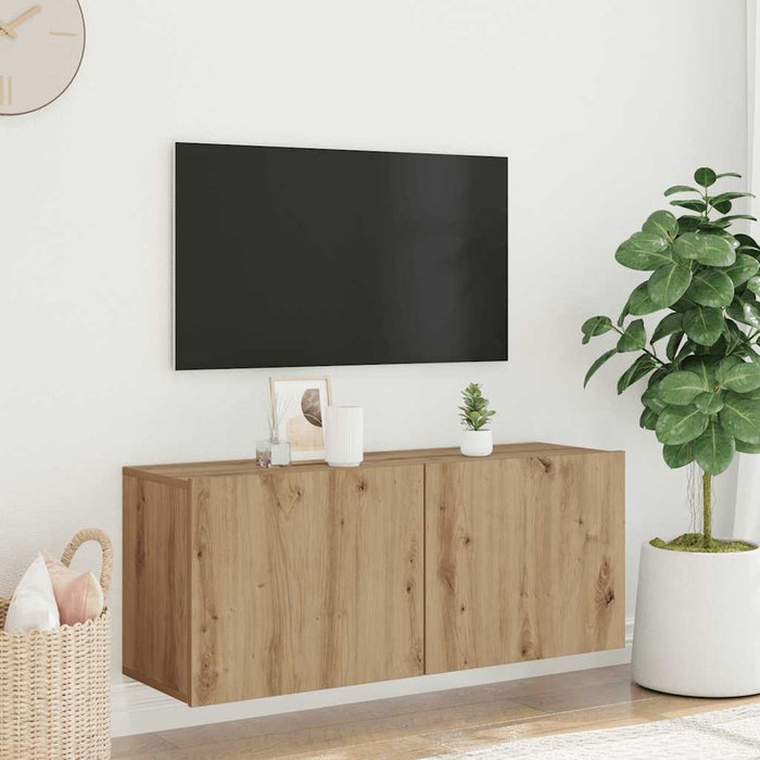 Comodă TV de perete, Stejar artizanal, 100x30x41 cm - WALTI WALTI