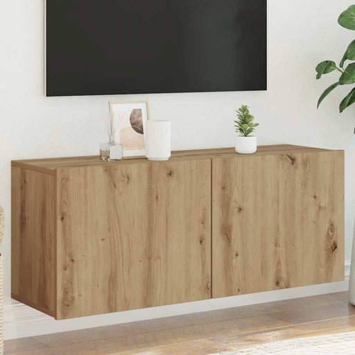 Comodă TV de perete, Stejar artizanal, 100x30x41 cm - WALTI WALTI