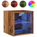 Comode TV perete cu lumini LED 2 buc. lemn vechi 30x28,5x30 cm - WALTI WALTI