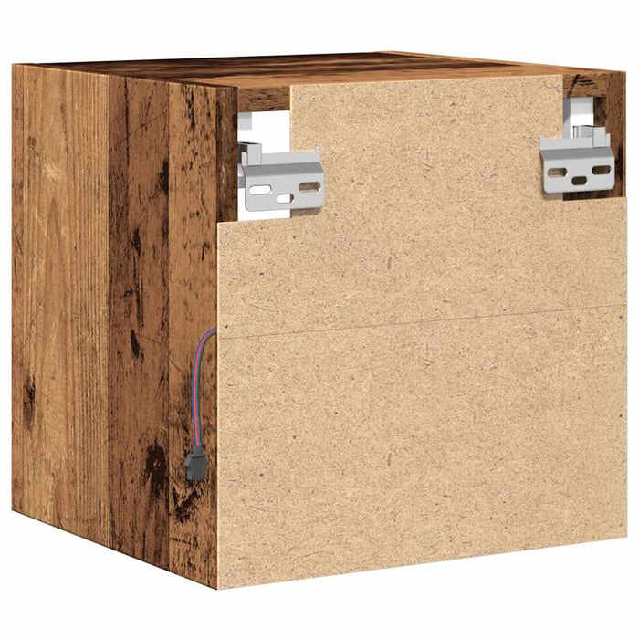 Comode TV perete cu lumini LED 2 buc. lemn vechi 30x28,5x30 cm - WALTI WALTI