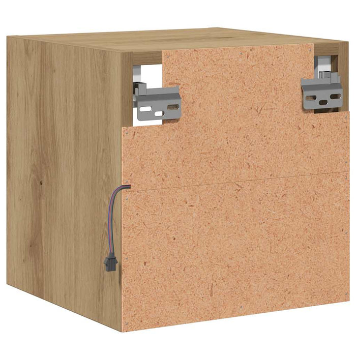 Comodă TV de perete cu lumini LED Stejar artizanal 30x28,5x30cm - WALTI WALTI