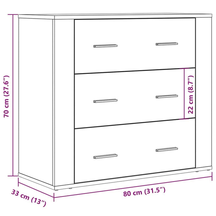 Dulap, stejar artizanal, 80x33x70 cm, lemn prelucrat - WALTI WALTI