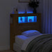 Tăblie de pat cu LED, stejar artizanal, 100x18,5x103,5 cm, lemn - WALTI WALTI
