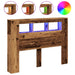 Tăblie pat cu LED lemn vechi 140x18,5x103,5 cm lemn prelucrat - WALTI WALTI