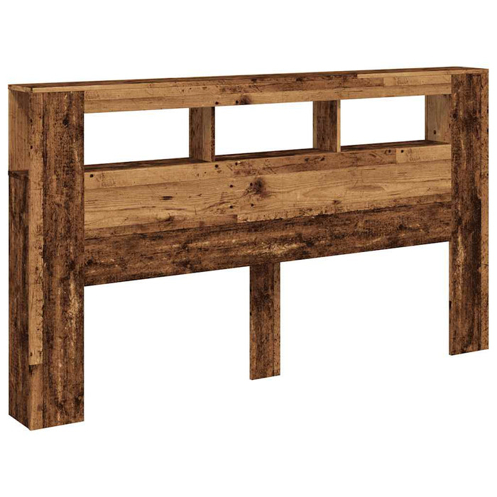 Tăblie pat cu LED lemn vechi 180x18,5x103,5 cm lemn prelucrat - WALTI WALTI