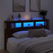 Tăblie pat cu LED lemn vechi 200x18,5x103,5 cm lemn prelucrat - WALTI WALTI