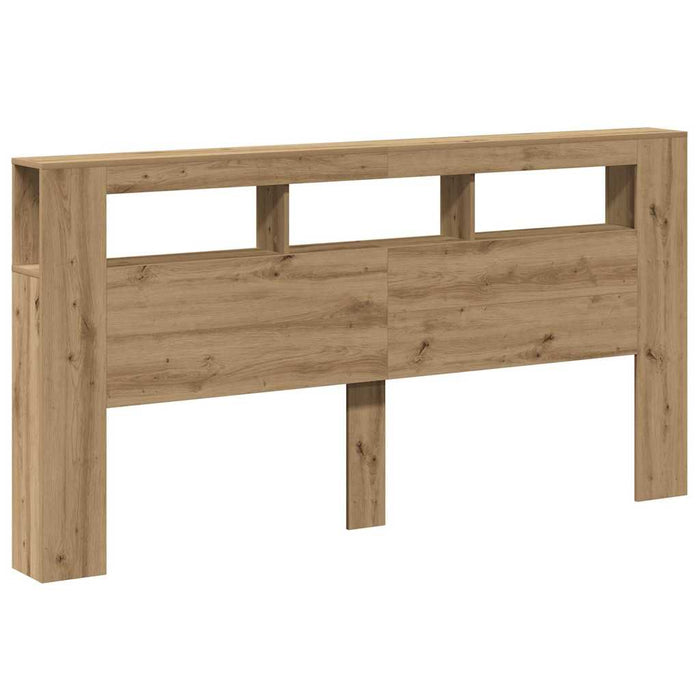 Tăblie de pat cu LED, stejar artizanal, 200x18,5x103,5 cm, lemn - WALTI WALTI
