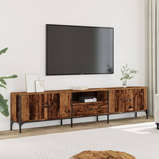 Comodă TV cu sertar, lemn vechi, 200x25x44 cm, lemn prelucrat - WALTI WALTI
