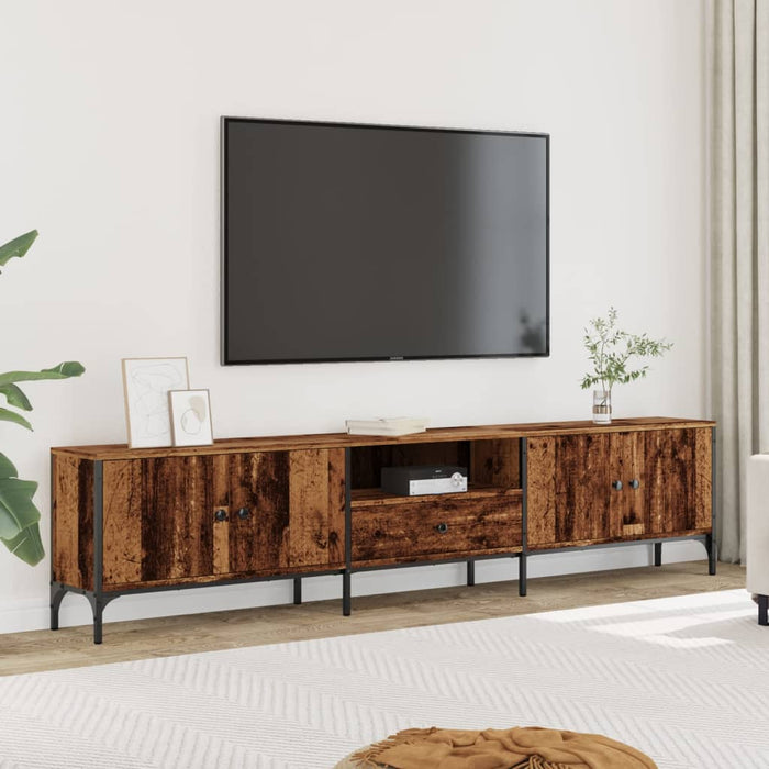 Comodă TV cu sertar, lemn vechi, 200x25x44 cm, lemn prelucrat - WALTI WALTI