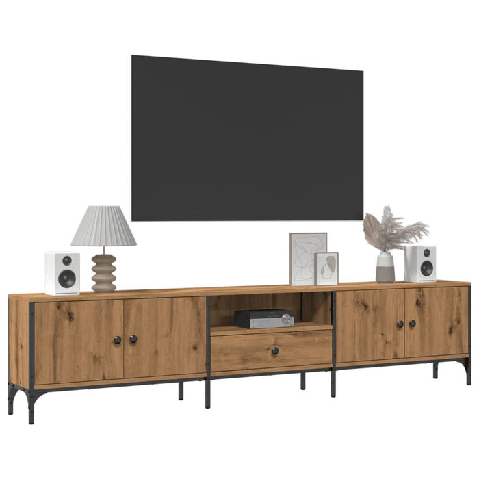 Dulap TV cu sertar stejar artizanal 200x25x44 cm lemn prelucrat - WALTI WALTI