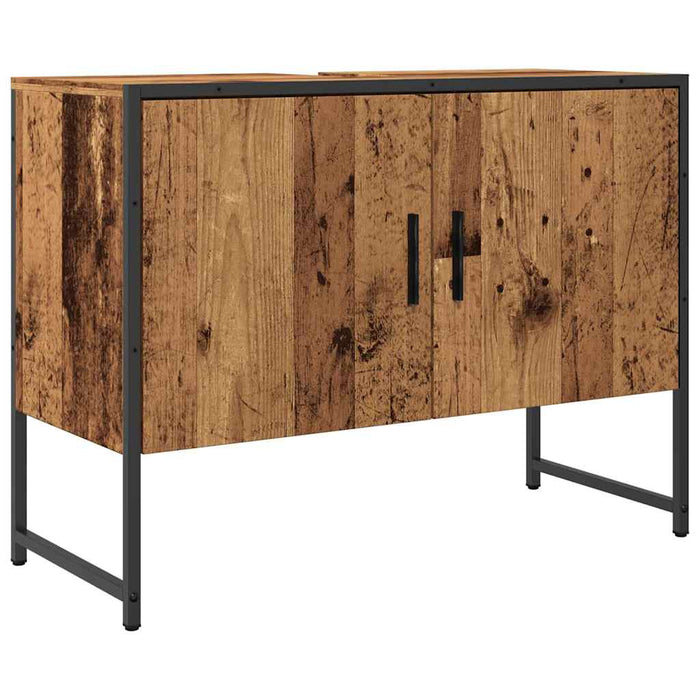 Dulap chiuvetă baie, lemn vechi, 80x33x60 cm, lemn prelucrat - WALTI WALTI