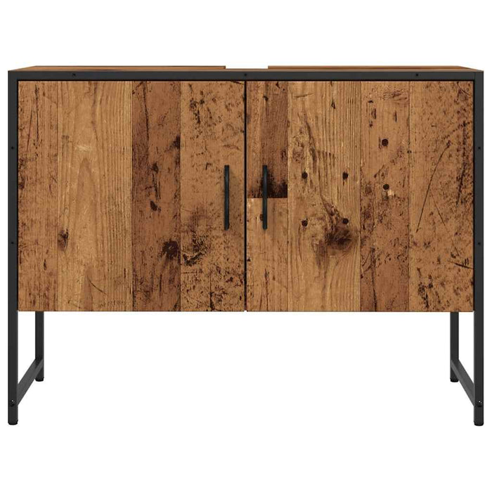 Dulap chiuvetă baie, lemn vechi, 80x33x60 cm, lemn prelucrat - WALTI WALTI