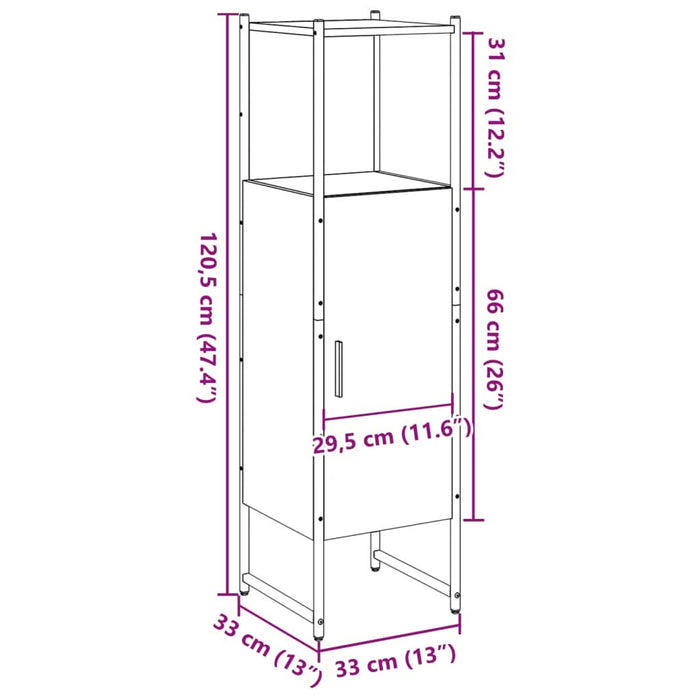 Dulap pentru baie, lemn vechi, 33x33x120,5 cm, lemn prelucrat - WALTI WALTI