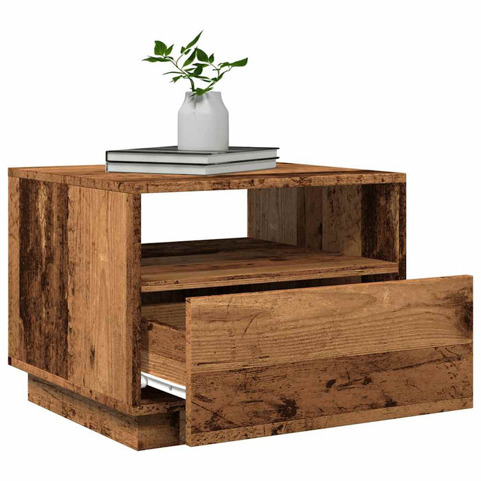 Măsuță de cafea cu lumini LED, lemn vechi, 50x49x40 cm - WALTI WALTI