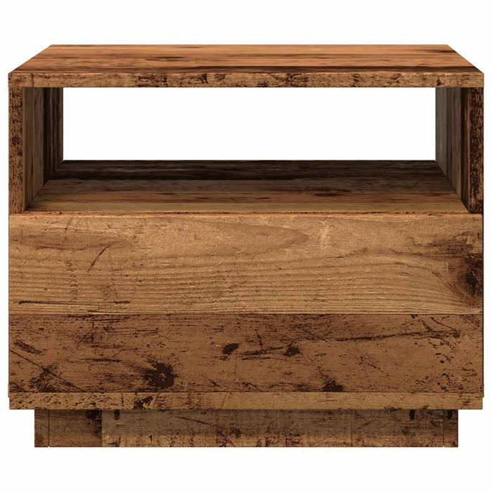 Măsuță de cafea cu lumini LED, lemn vechi, 50x49x40 cm - WALTI WALTI