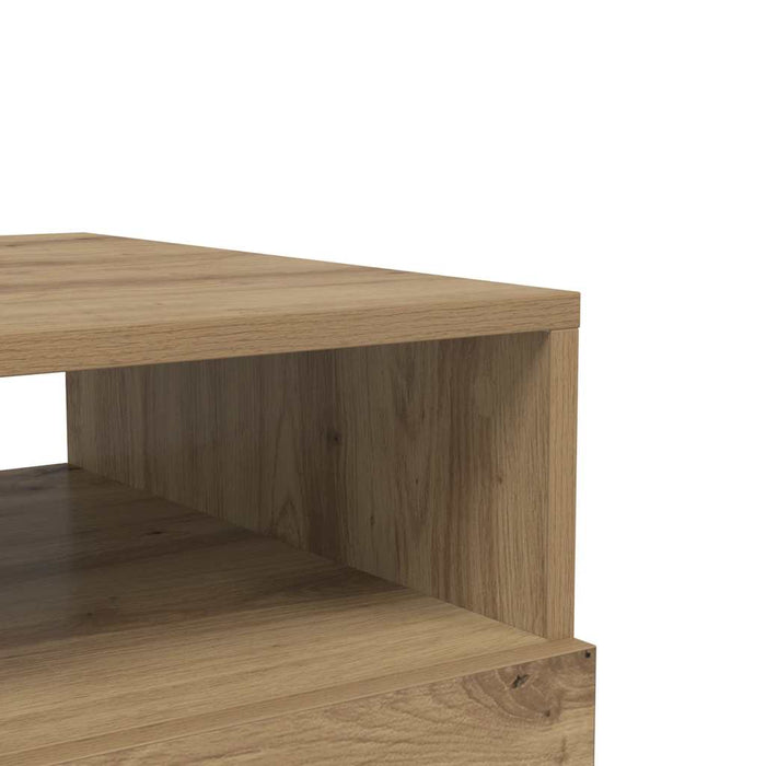 Măsuță de cafea cu lumini LED, stejar artizanal, 90x49x40 cm WALTI