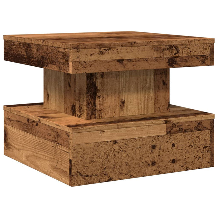 Măsuță de cafea cu lumini LED, lemn vechi, 50x50x40 cm - WALTI WALTI