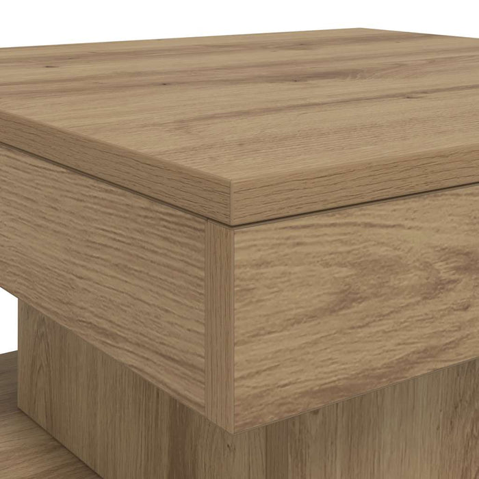 Măsuță de cafea cu lumini LED, stejar artizanal, 90x50x40 cm - WALTI WALTI