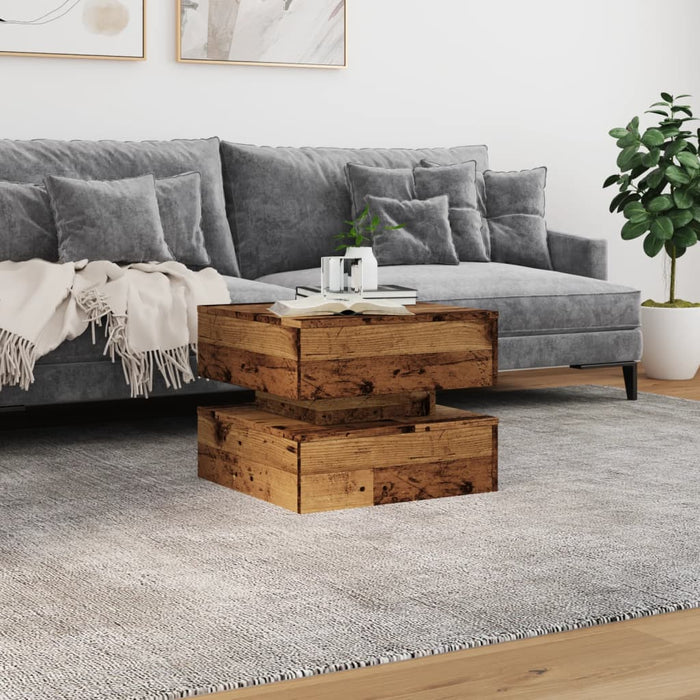 Măsuță de cafea cu lumini LED, lemn vechi, 50x50x40 cm - WALTI WALTI