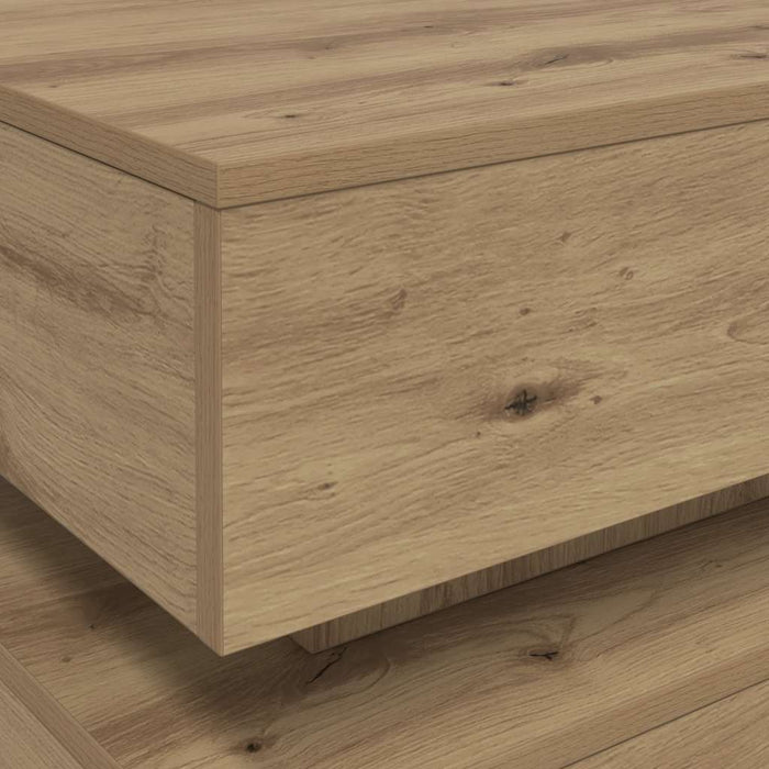 Măsuță de cafea cu lumini LED, stejar artizanal, 50x50x40 cm - WALTI WALTI