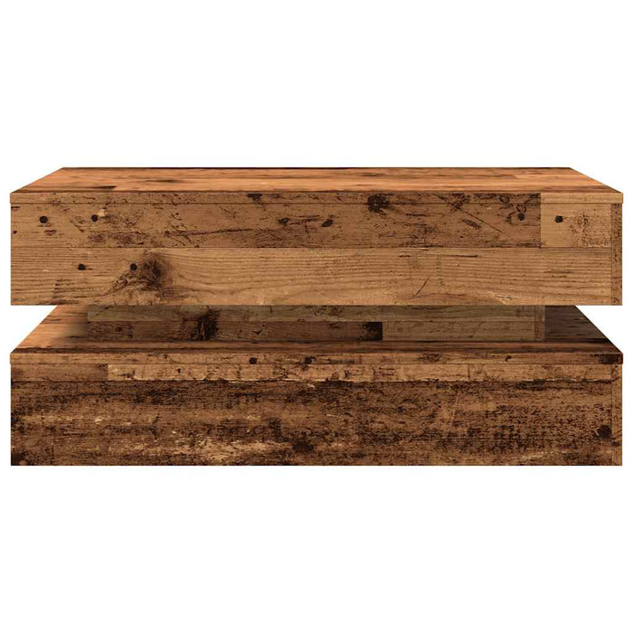 Măsuță de cafea cu lumini LED, lemn vechi, 90x50x40 cm - WALTI WALTI